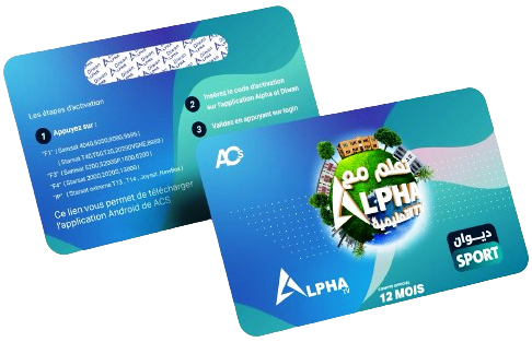 Abonnement ALPHA + DIWAN + ATTAALIMIYA + SHAHID + Jsc + Tf1